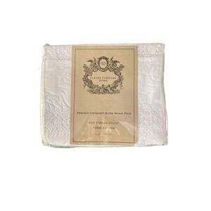 Clever Carriage White French Crochet Euro Shams  H100611